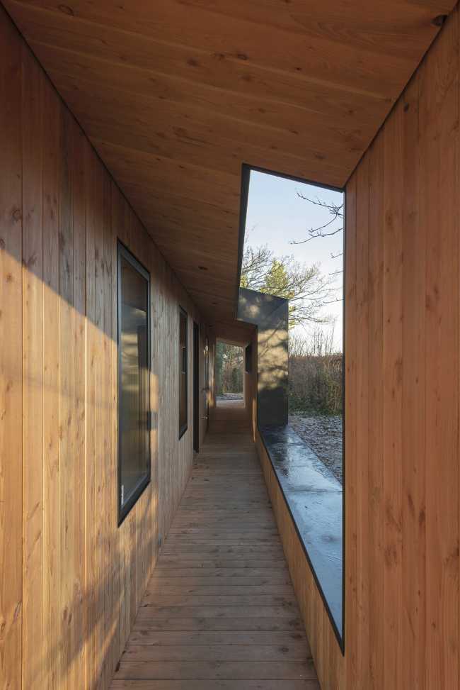 External corridor around the wooden house