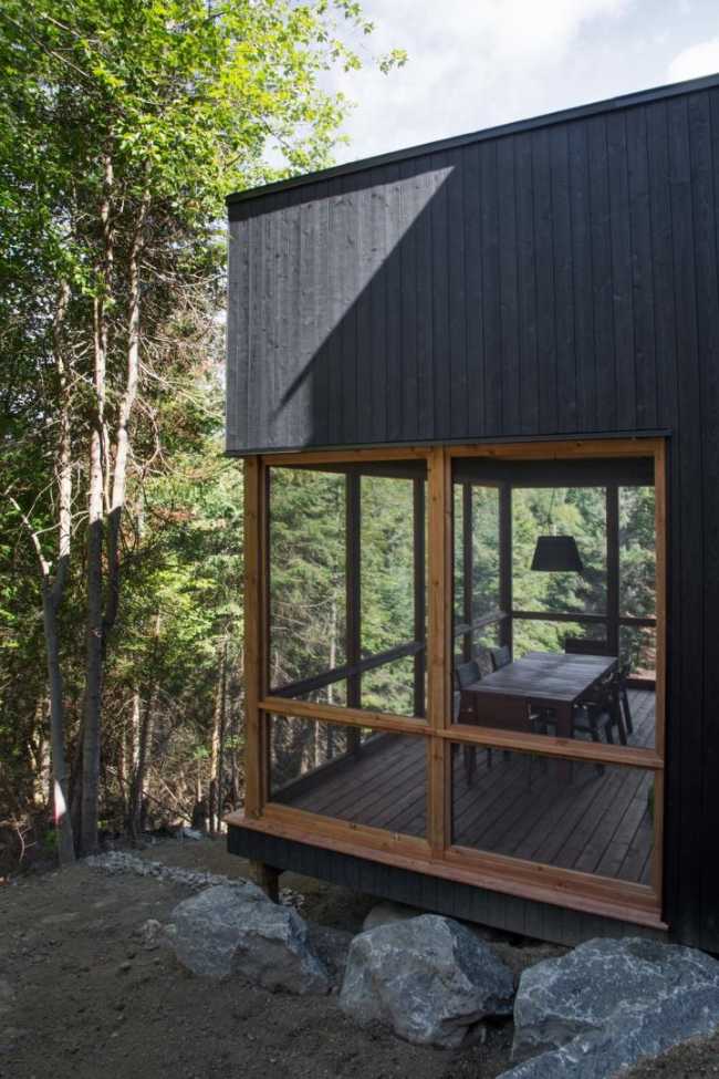 Residence with stained glass window on the trees