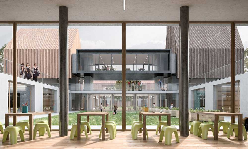 Scuola in legno contemporanea