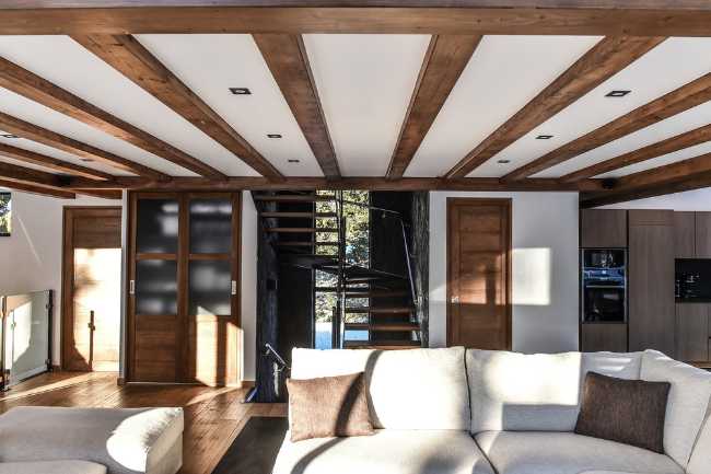 Living room wood and white