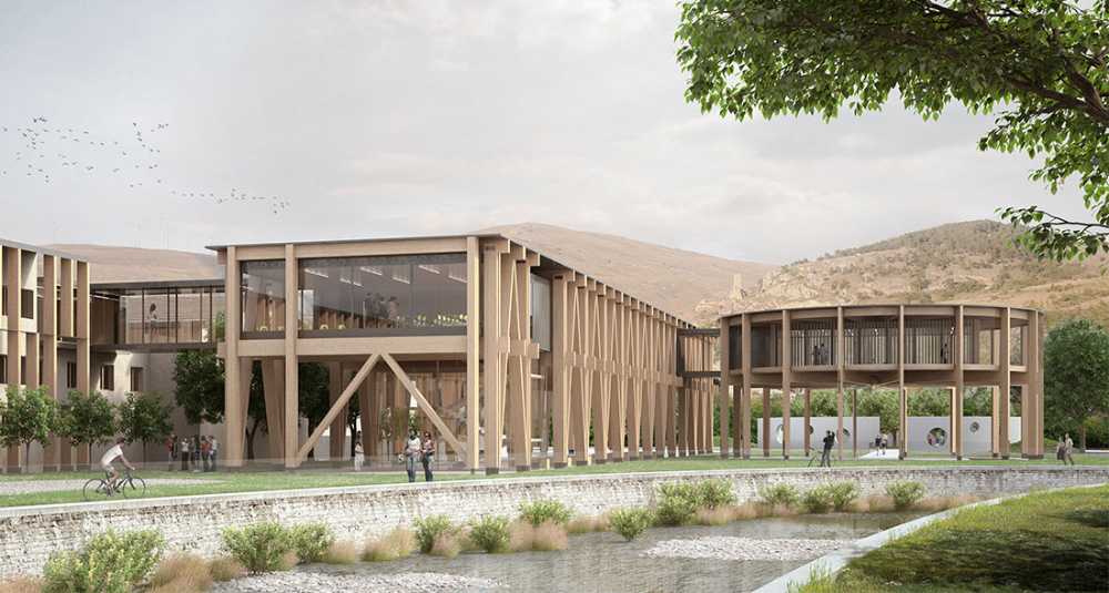 School in abruzzo in wood