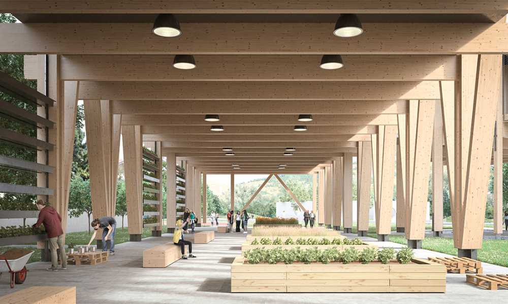 Wooden school in context