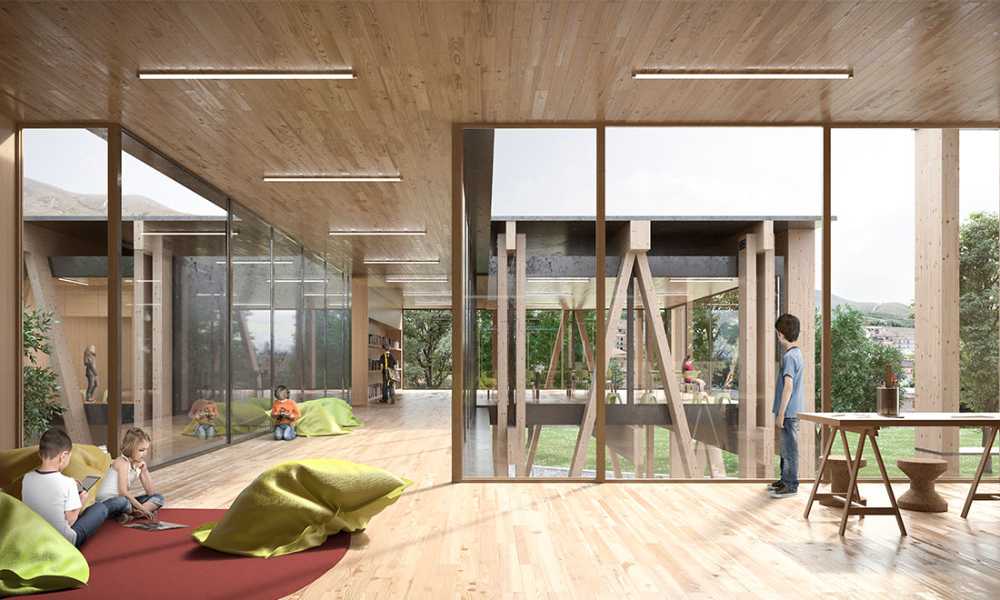 Wooden school in context