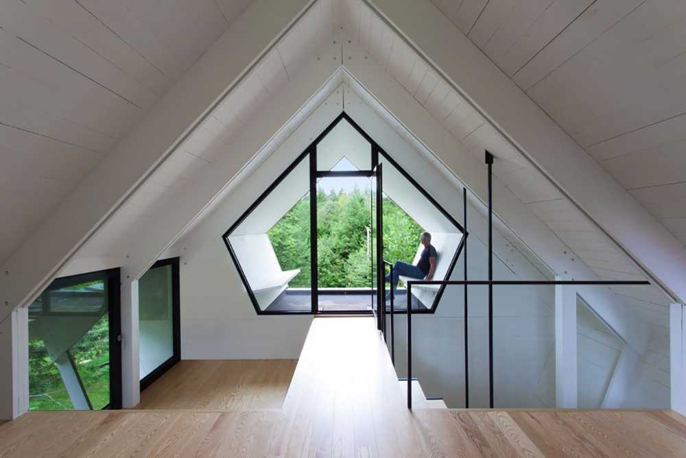 attic with two sloping roof