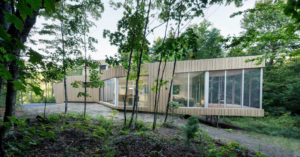 Wooden villa in the forest