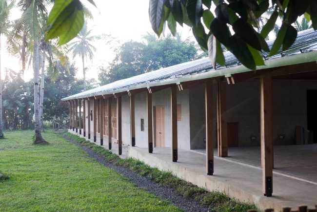 Wooden construction with porch