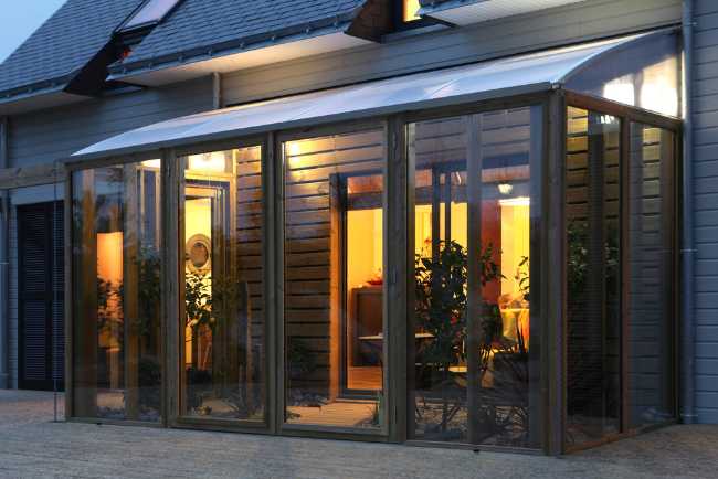 veranda with internal lighting