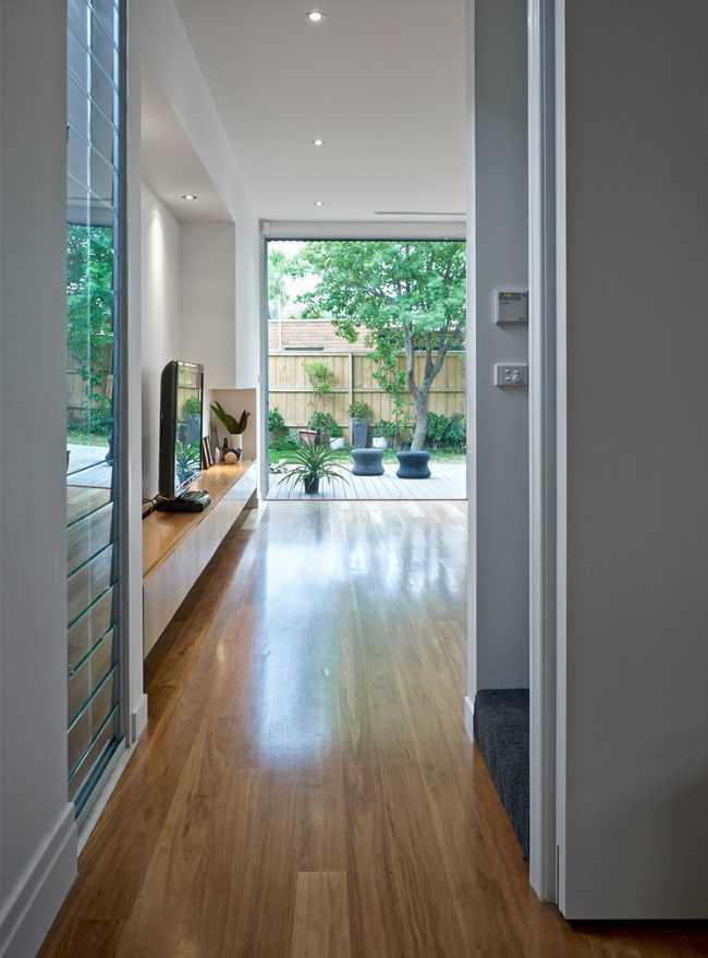 Corridor with parquet