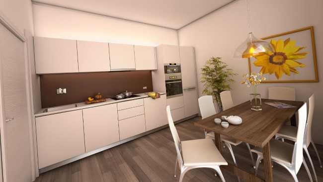 Interno di un appartamento di un condominio in legno