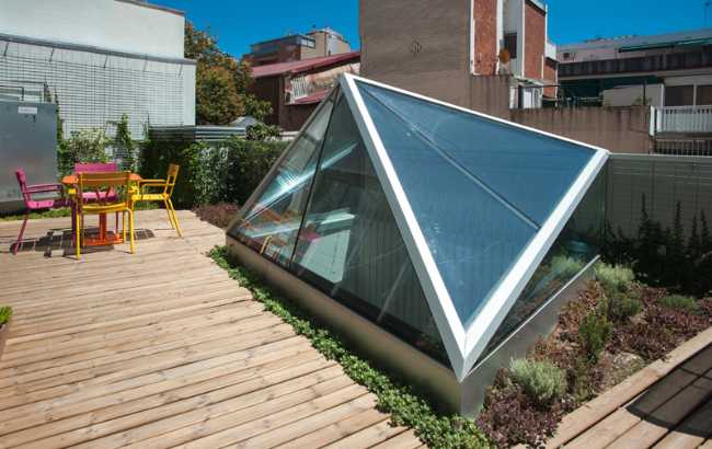 terrace with garden cladding wooden