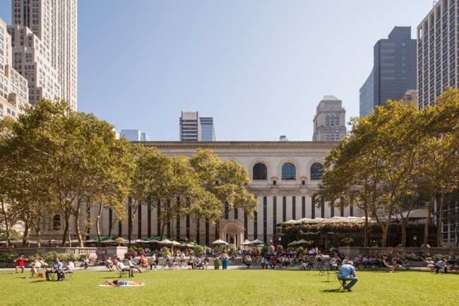 lawn in front of the historical library