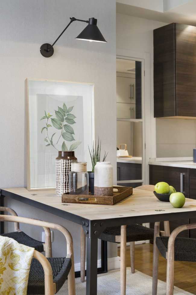 Dining table and table