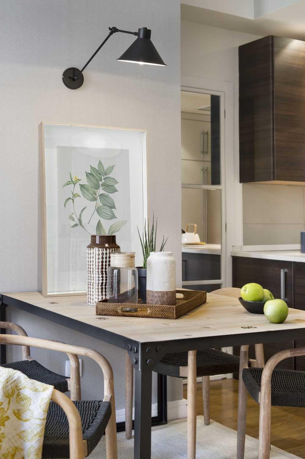Interno appartamento a mattoncini bianchi