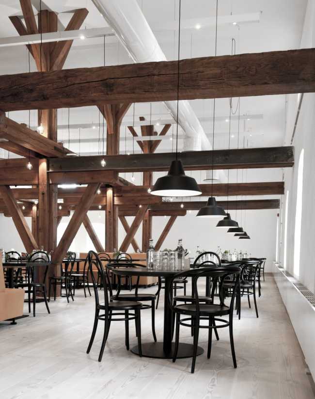 Exposed wooden structure