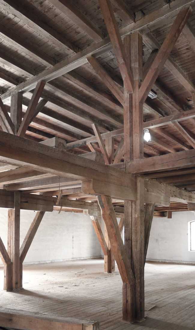 Restored wooden structure