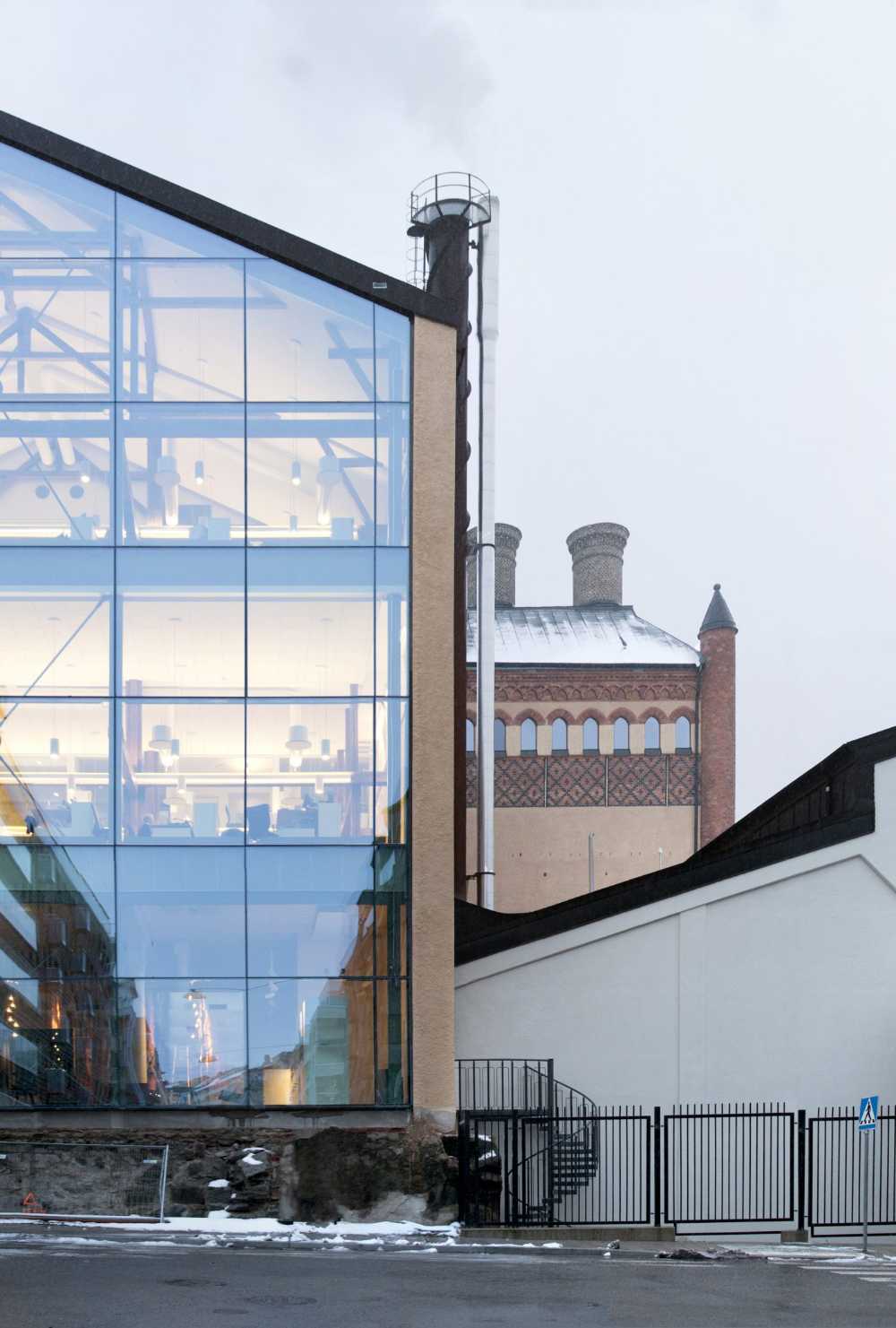 Company headquarters with glass facade