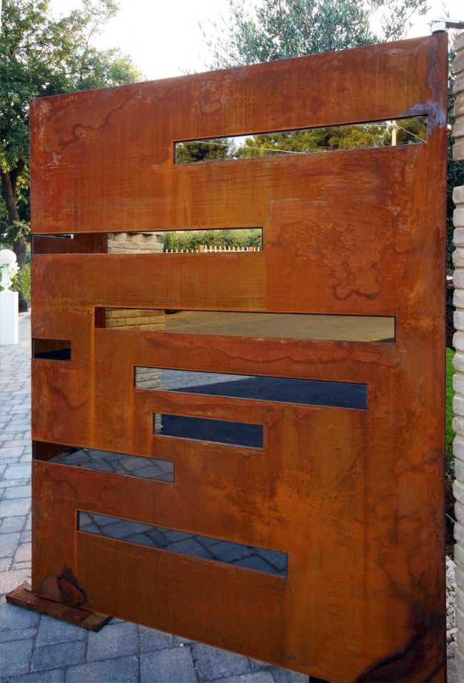 detalle de villa en corten