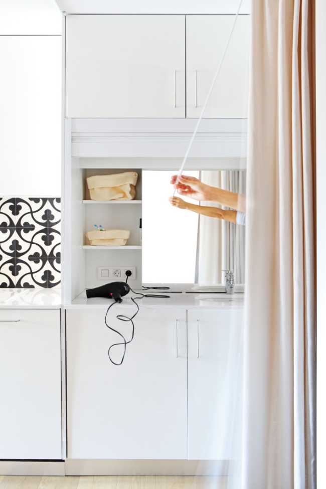 White furniture in an apartment