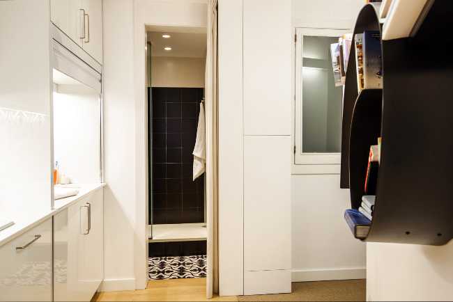 one bedroom apartment with white furniture