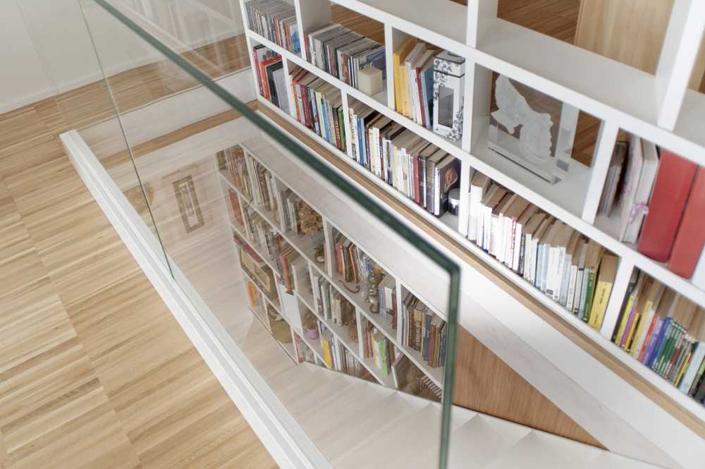 library glass balustrade parquet