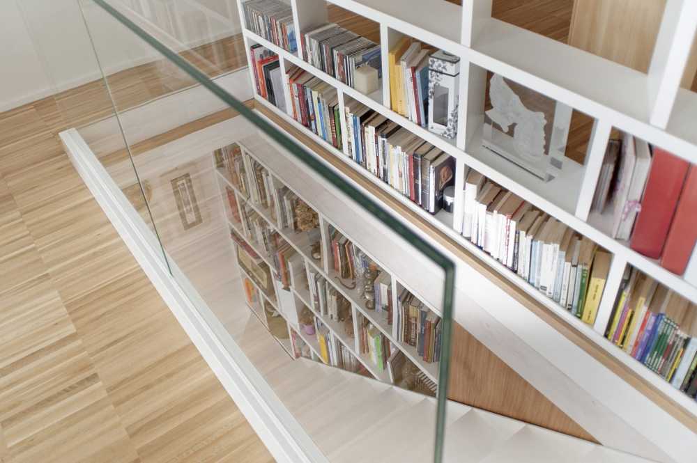 library glass balustrade parquet