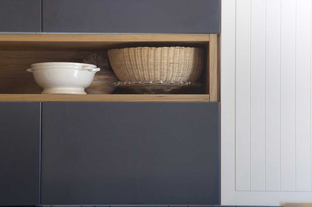 wooden and white kitchen