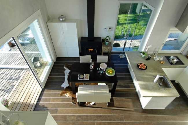 Internal dwelling seen from above