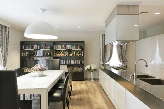 Dining room with kitchen