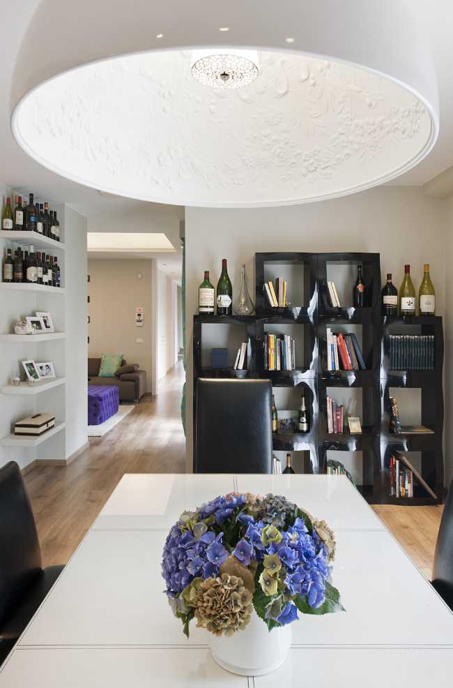 Chandelier on kitchen table