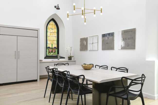Dining table and Gothic window