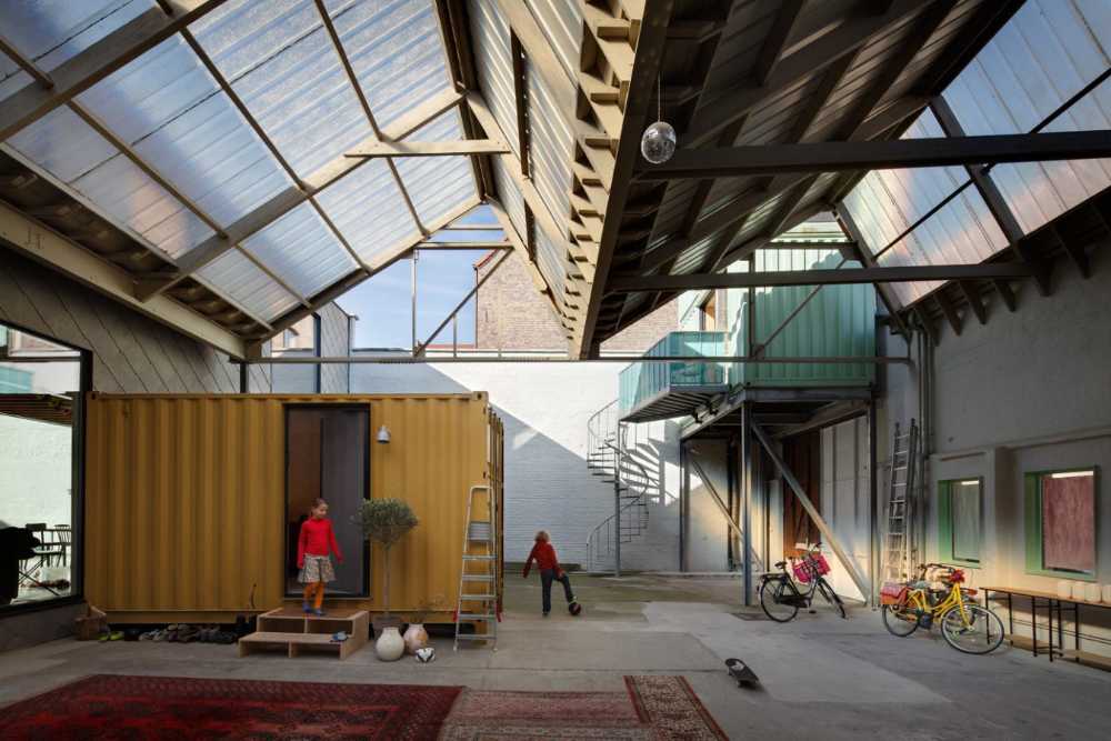 Covered courtyard of a dwelling