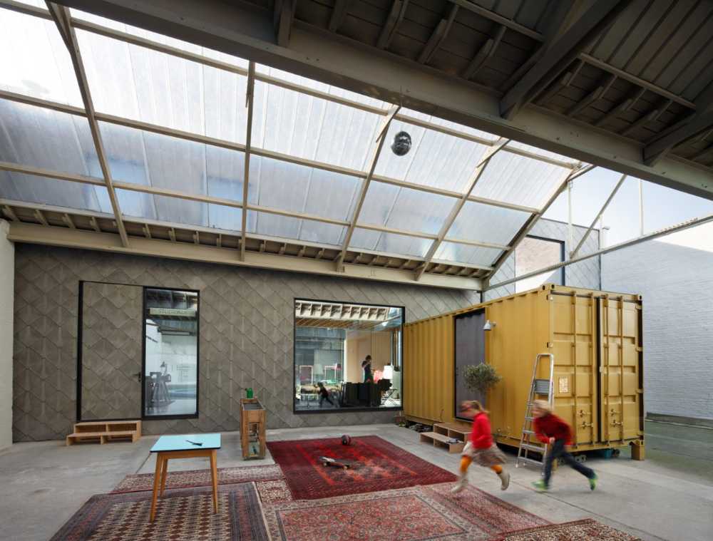 Covered courtyard of a dwelling
