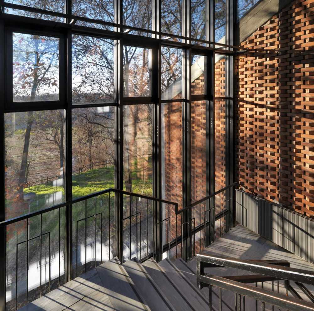 School with glass facade