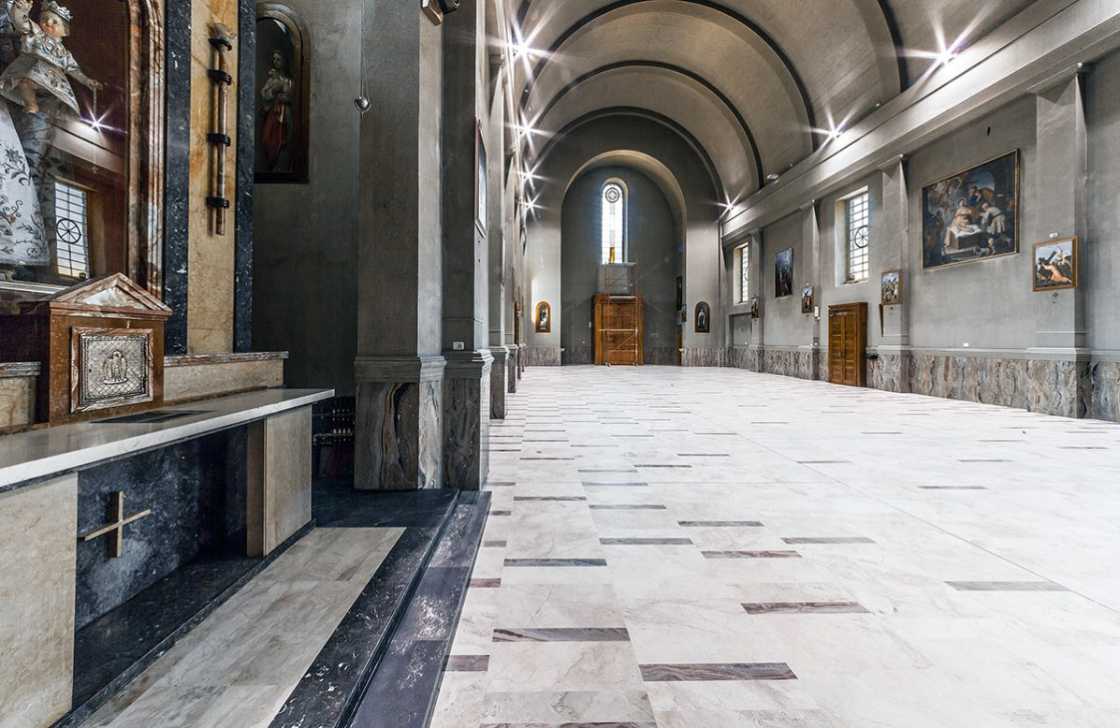 New paving for the church of Sant'antonio abate
