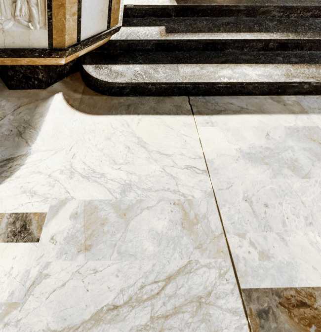 Detail of new church flooring