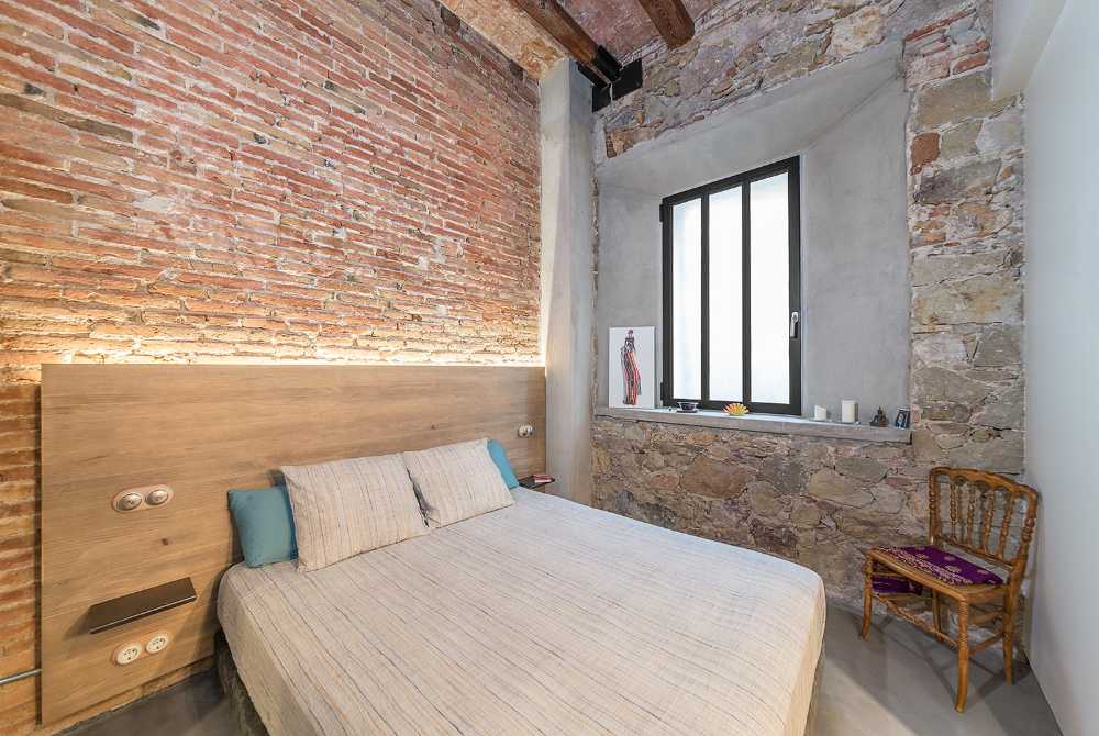 Apartment with brick walls