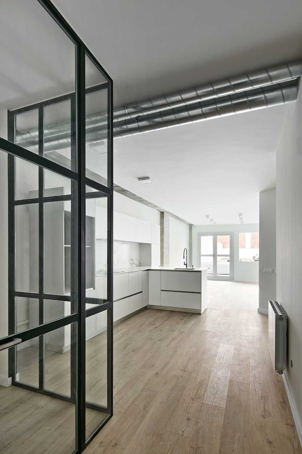 White and wood interior