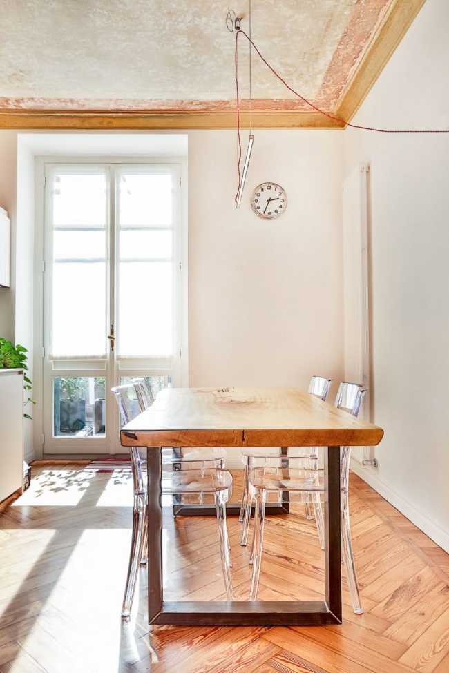 Living room historical apartment renovated