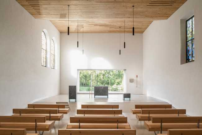 Interior wooden church