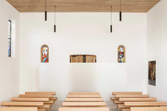 Interior wooden church