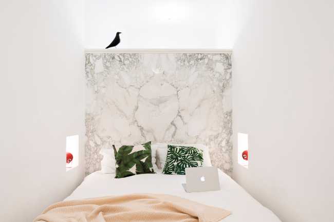 Marble bedroom and wall
