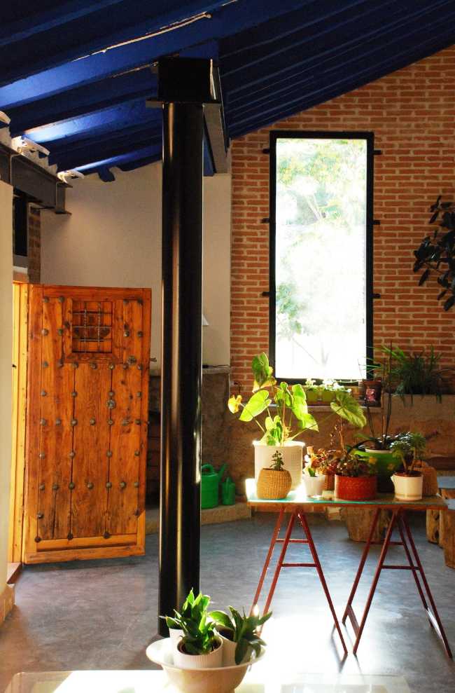 Inside agricultural building