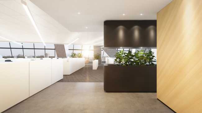 Open space with workstations