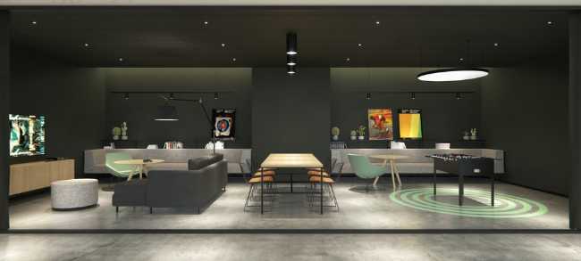 Recreational spaces with dark colors