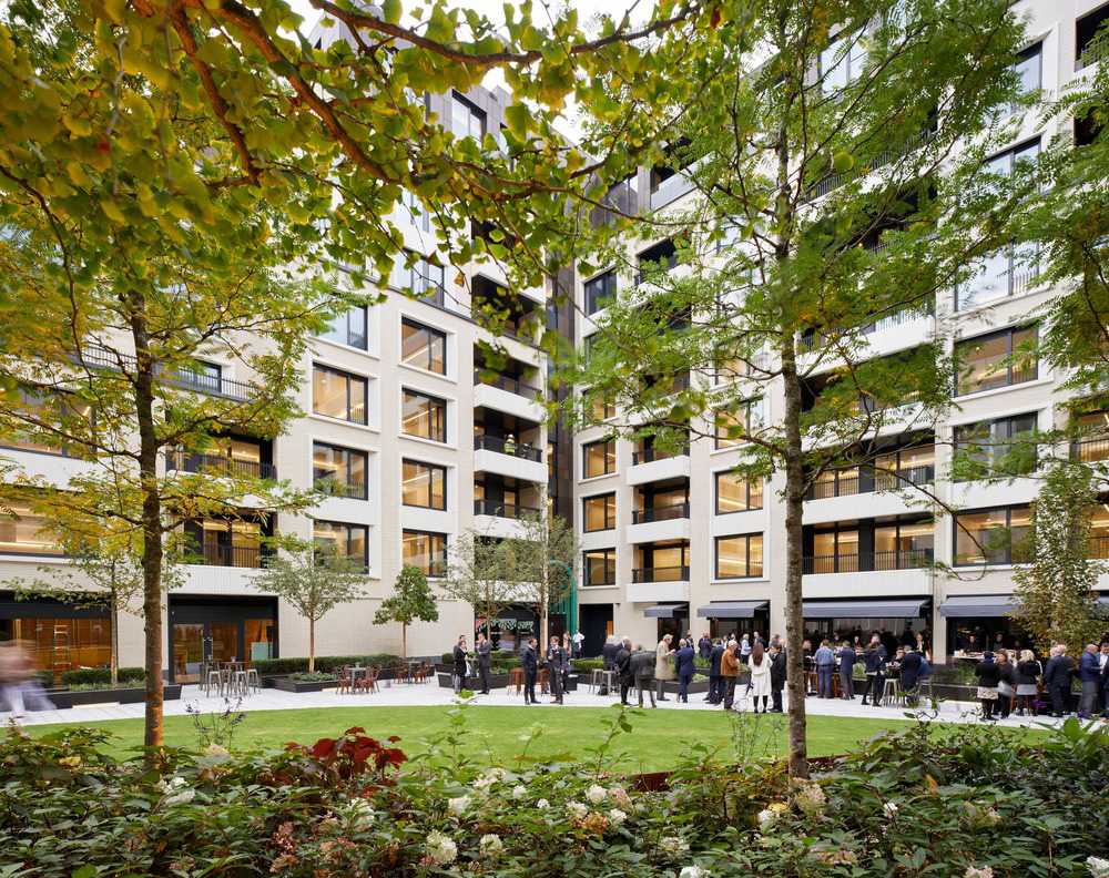 Residential buildings and green courtyard