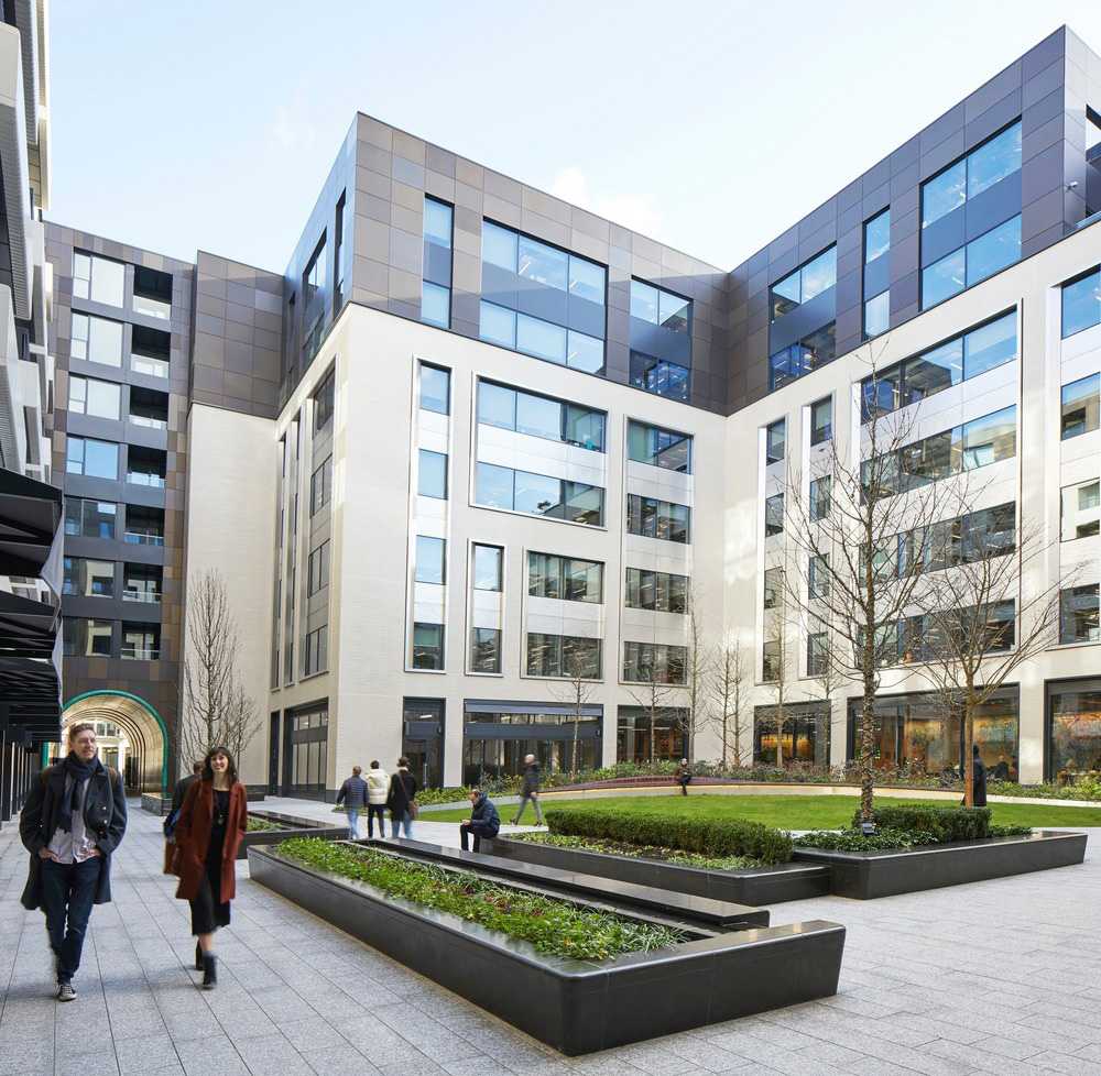 Residential buildings and green courtyard