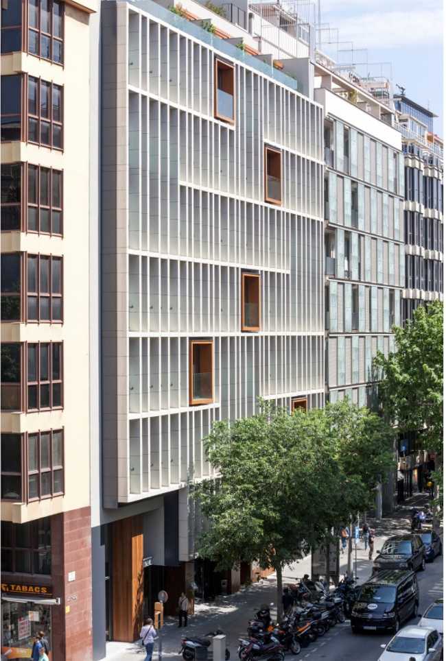 Rhythmic facade of a hotel