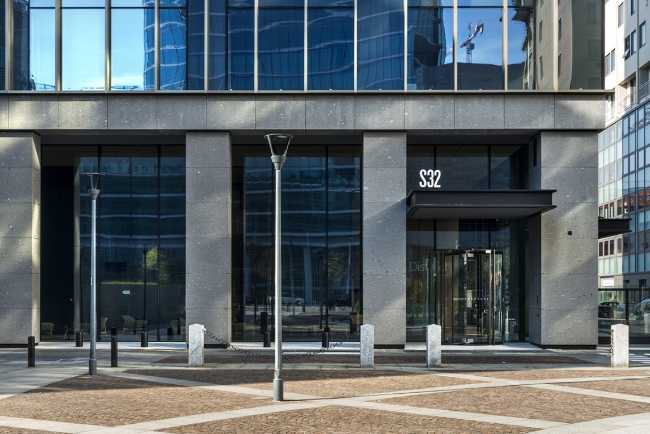 Square and entrance building