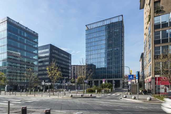 Square and glazed buildings