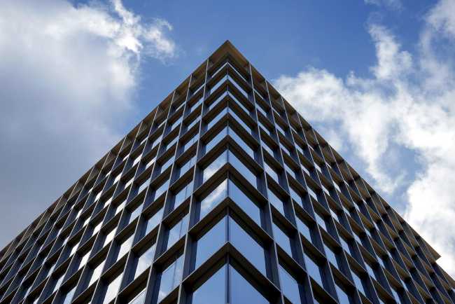 View from the bottom glass tower